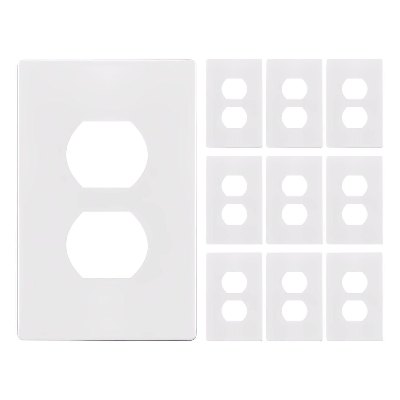 Enerlites Screwless Duplex Receptacle One-Gang Wall Plate