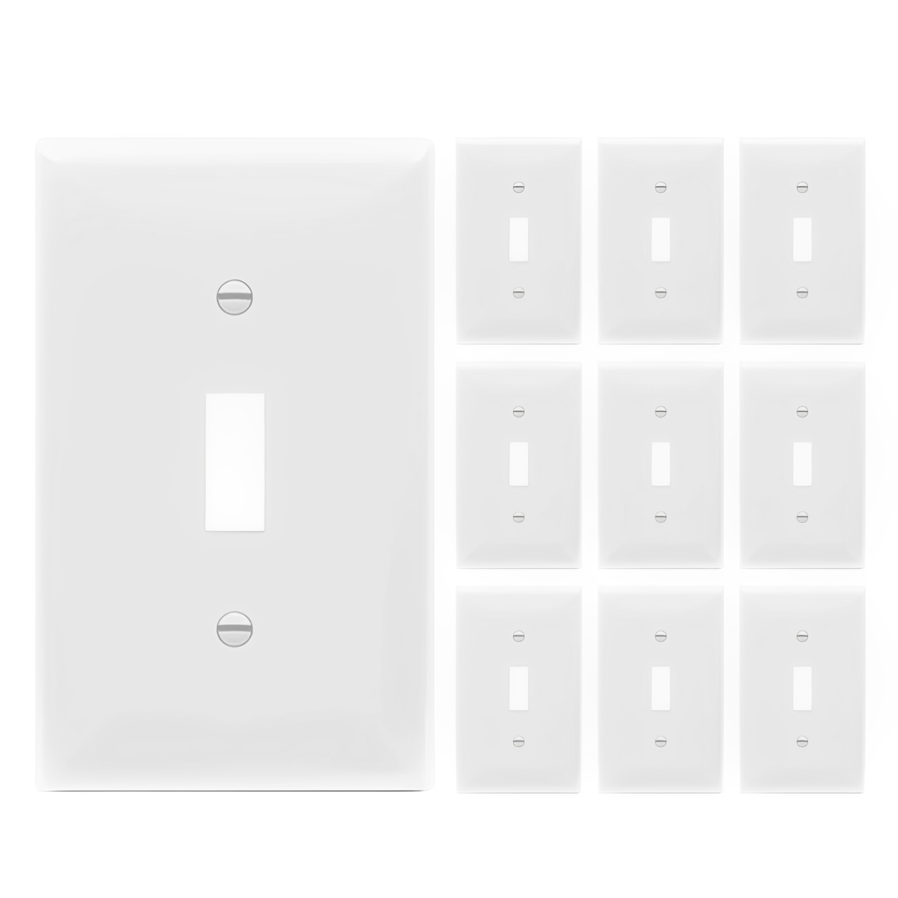 Enerlites Toggle Switch One-Gang Wall Plate, Mid-Size