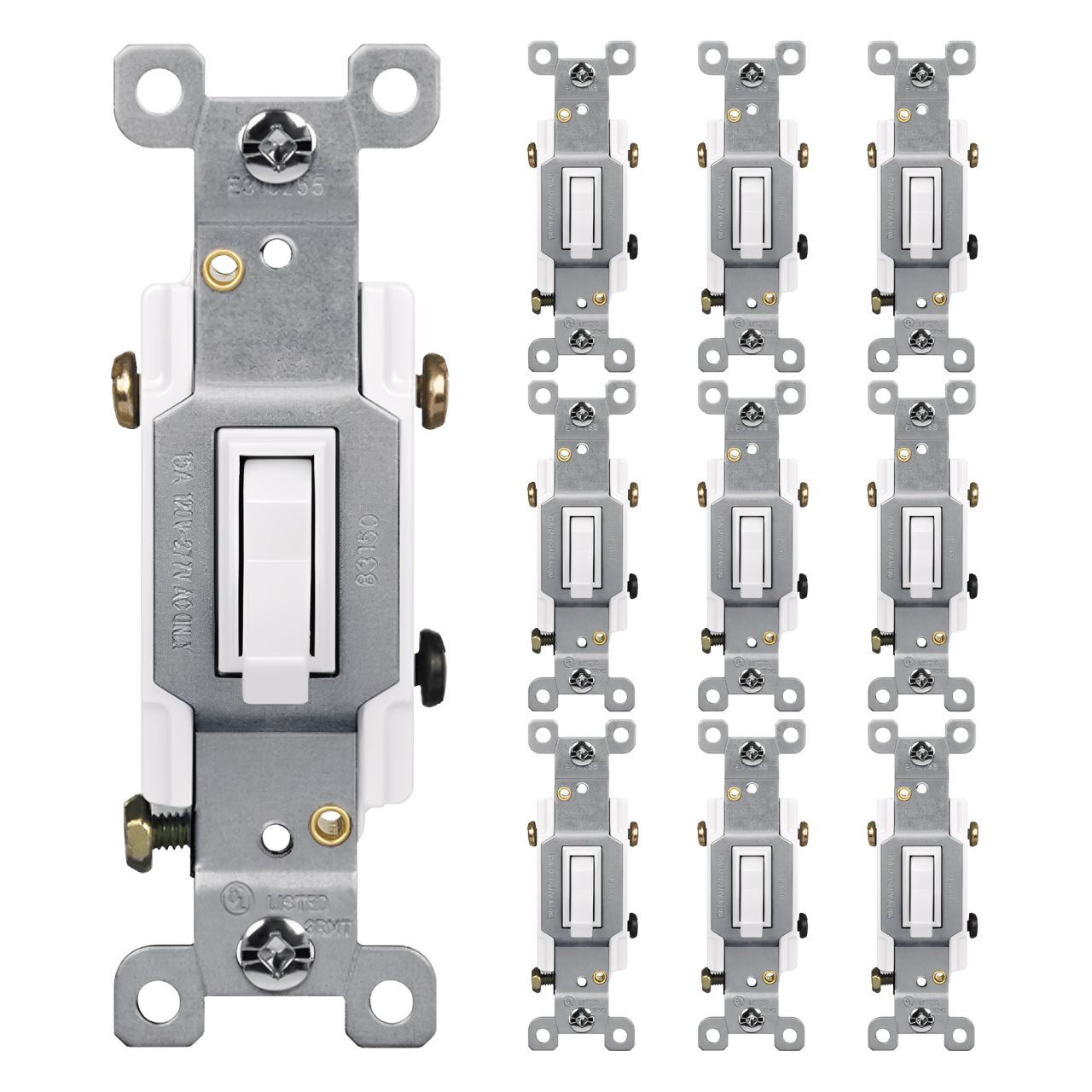 Enerlites Residential Grade 15A Toggle Switch, Three-Way