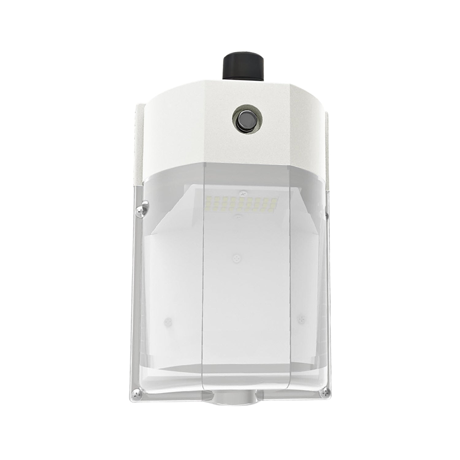 LED Mini Wall Pack, 25W/15W/10W/8W, Dusk to Dawn Photocell, White, Selectable Wattage & CCT, 3400 Lumens