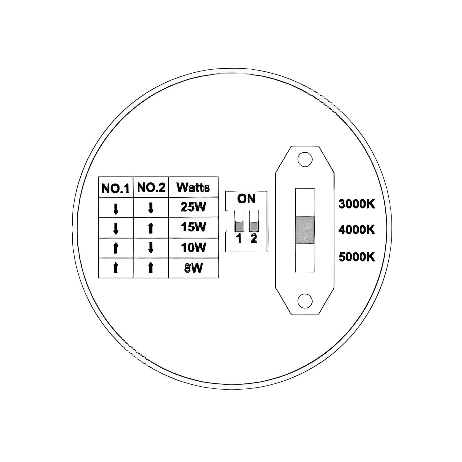 LED Mini Wall Pack, 25W/15W/10W/8W, Dusk to Dawn Photocell, White, Selectable Wattage & CCT, 3400 Lumens