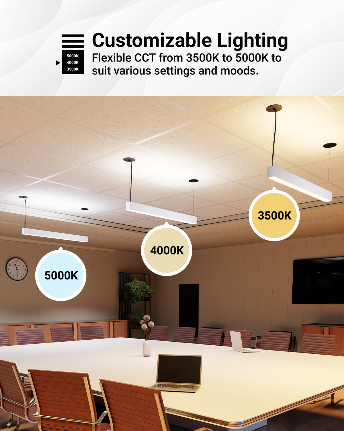 The fixture emits a powerful and focused beam of light in targeted areas.