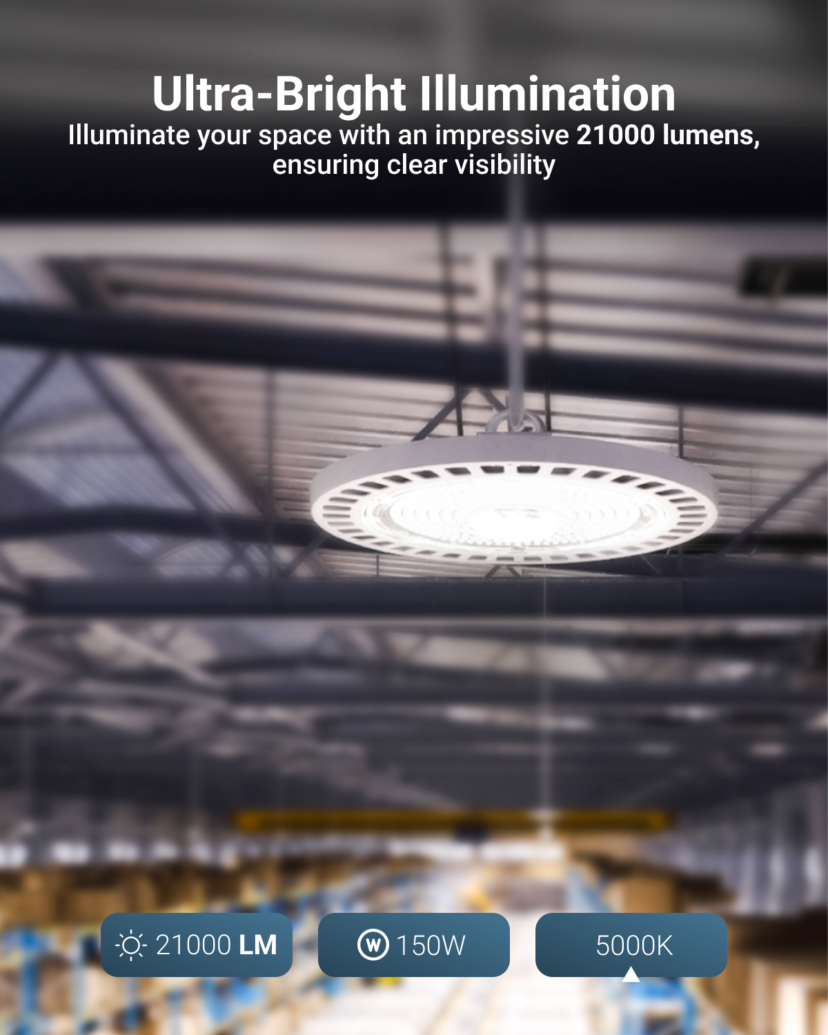 Sunco’s LED High Bay provides instant, flicker-free light for optimal concentration and maximum eye comfort.