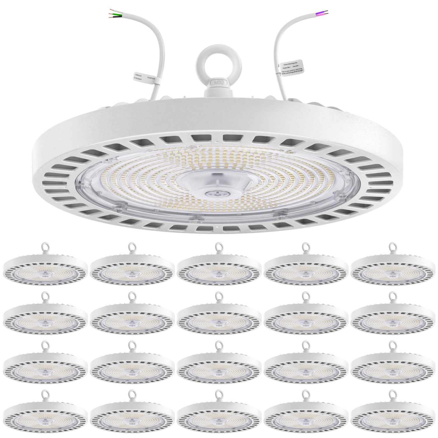 UFO High Bay 200W LED Fixture, White, 28000 Lumens