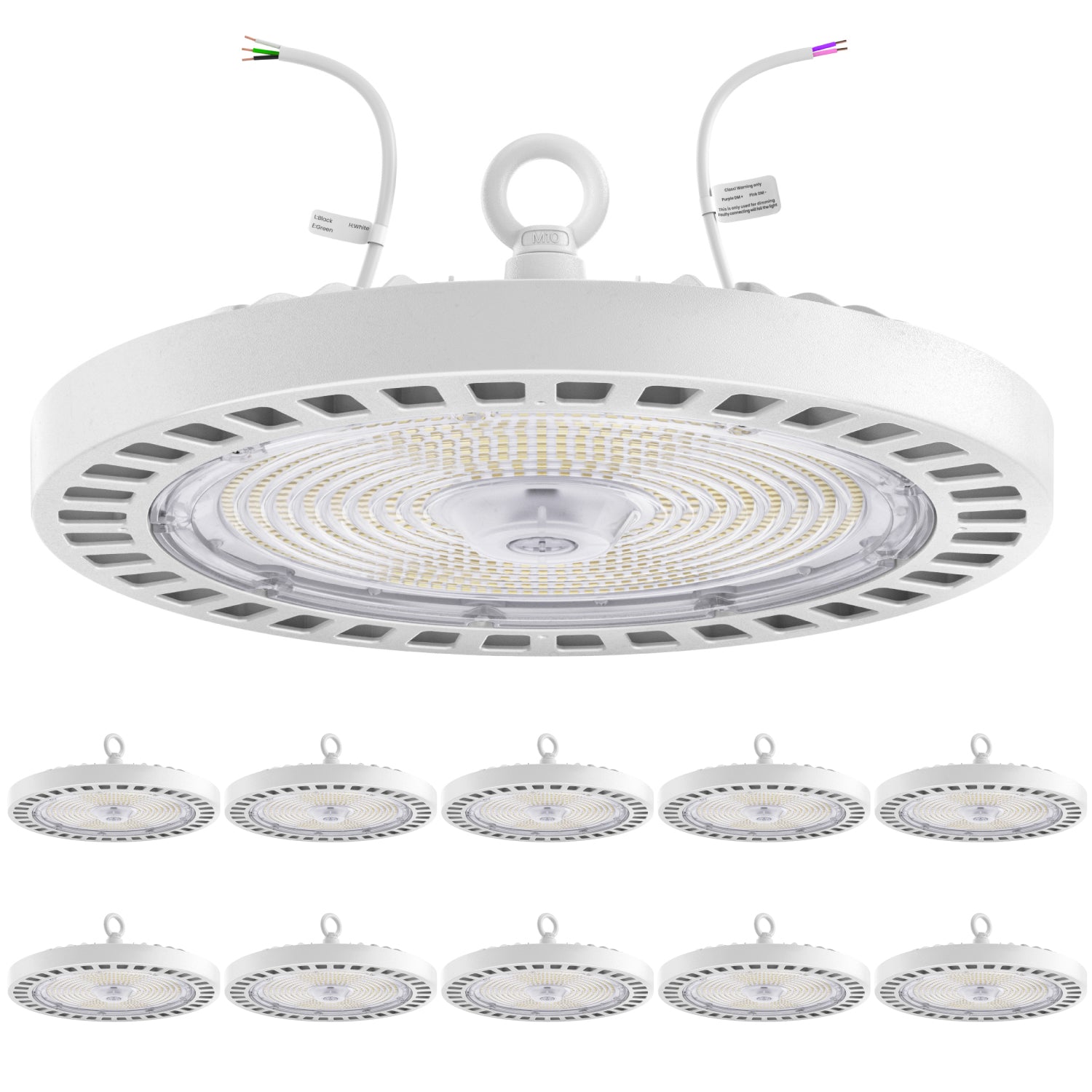 UFO High Bay 240W LED Fixture, White, 34000 Lumens