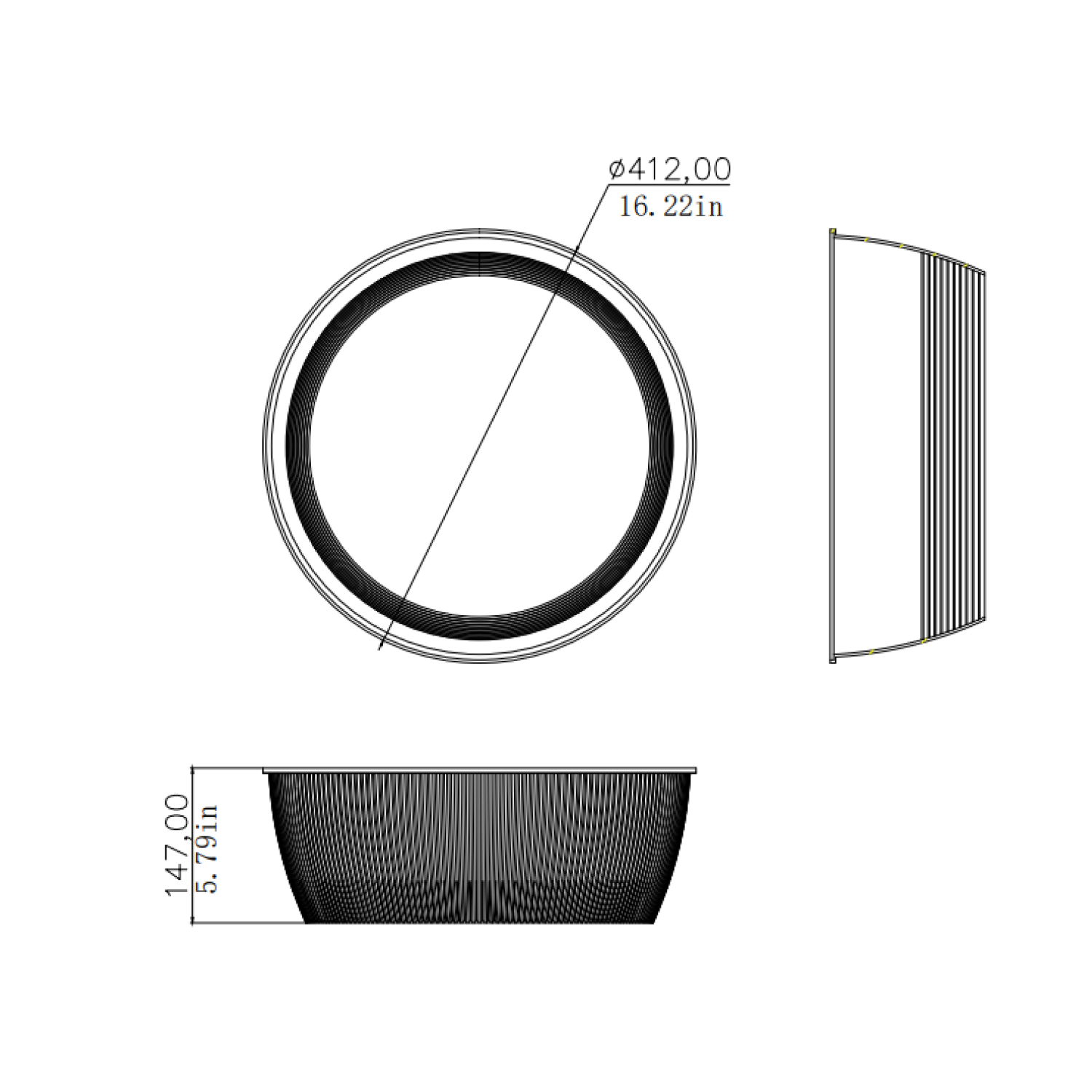 16 Inch Clear Polycarbonate Reflector for Star Plus UFO High Bays