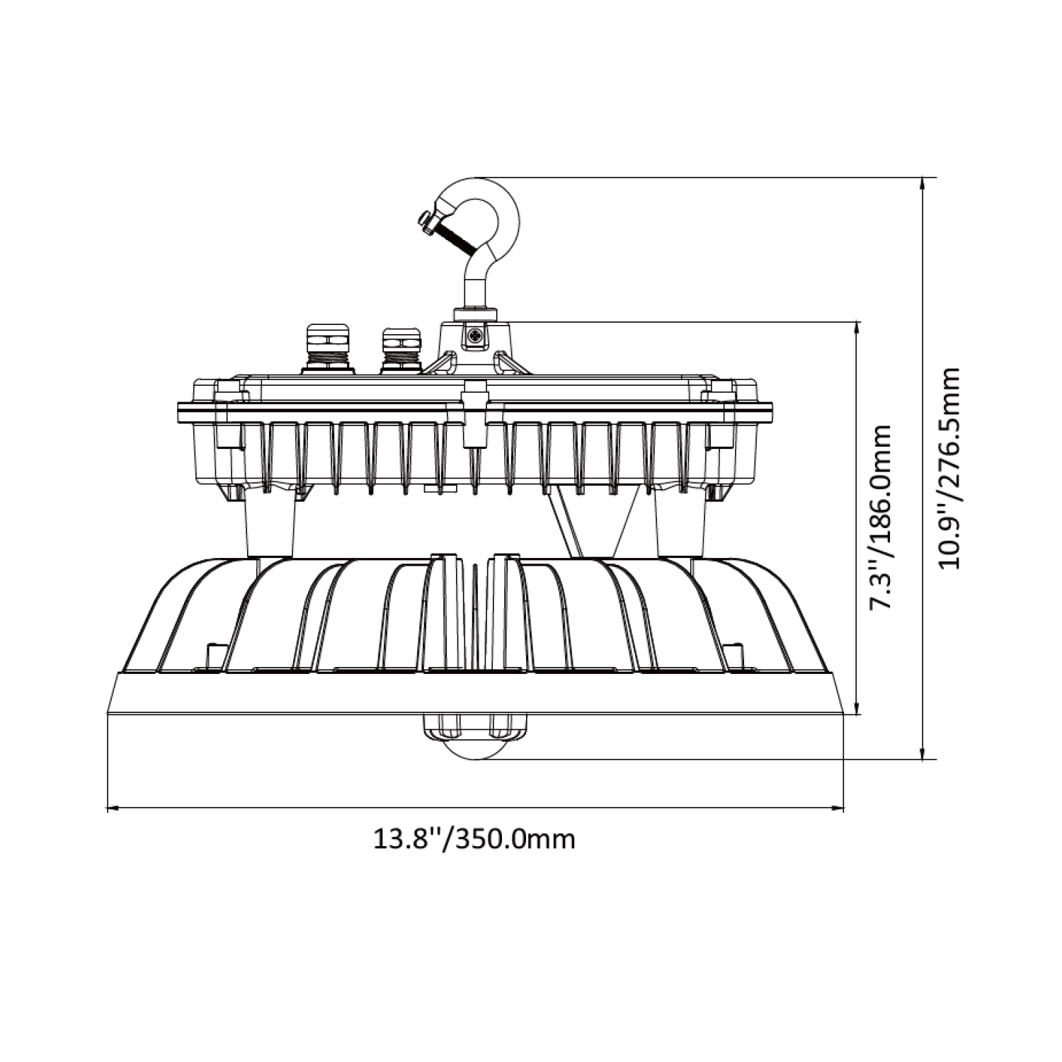 UFO High Bay LED Fixture, 310W/270W/240W, Selectable Wattage & CCT, Star Plus, 46500 Lumens