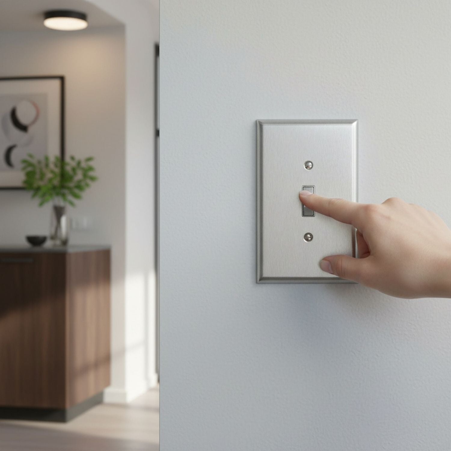 Enerlites Toggle Switch One-Gang Metal Wall Plate, Oversize