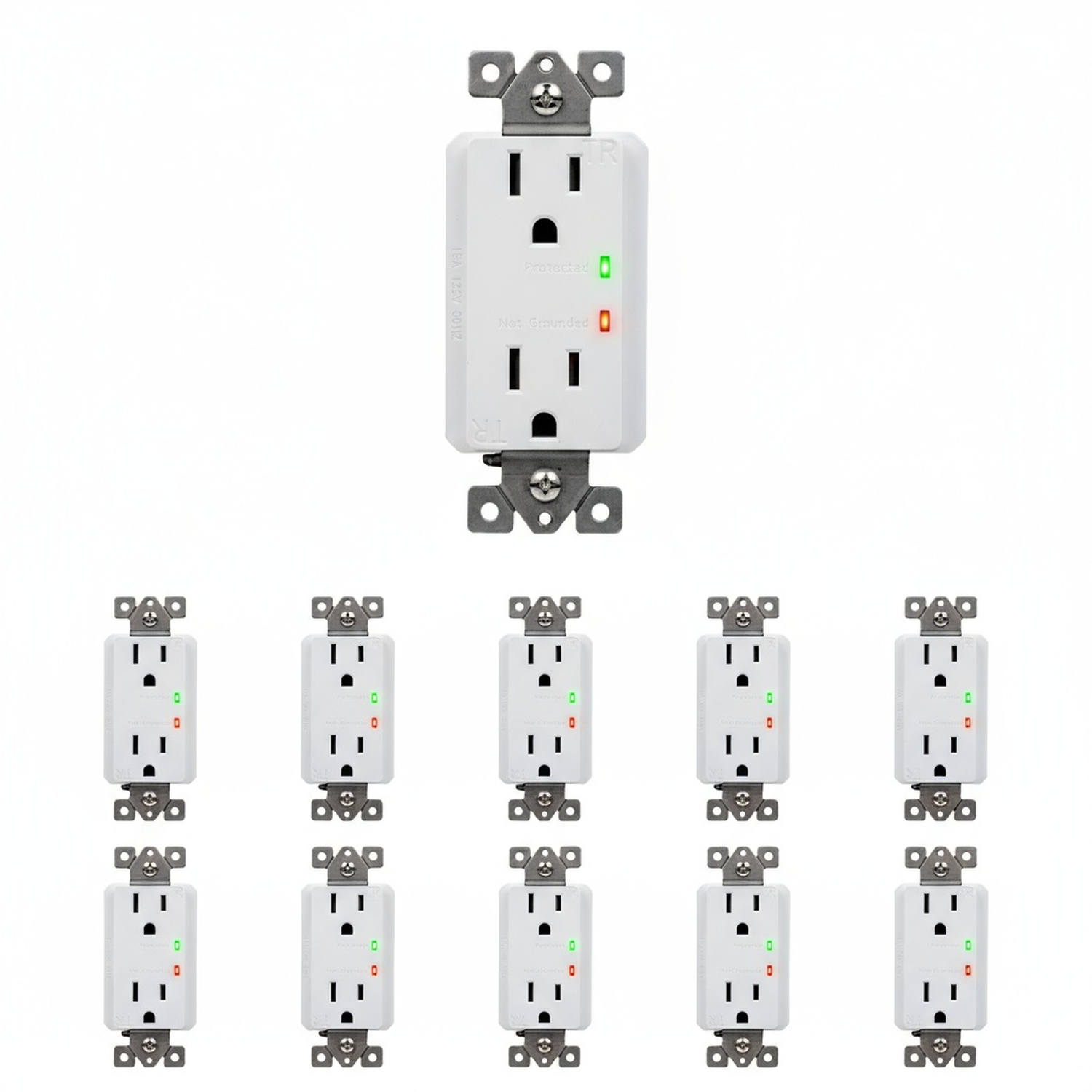 Enerlites Residential Grade 15A Tamper-Resistant Duplex Receptacle with Surge Suppressor