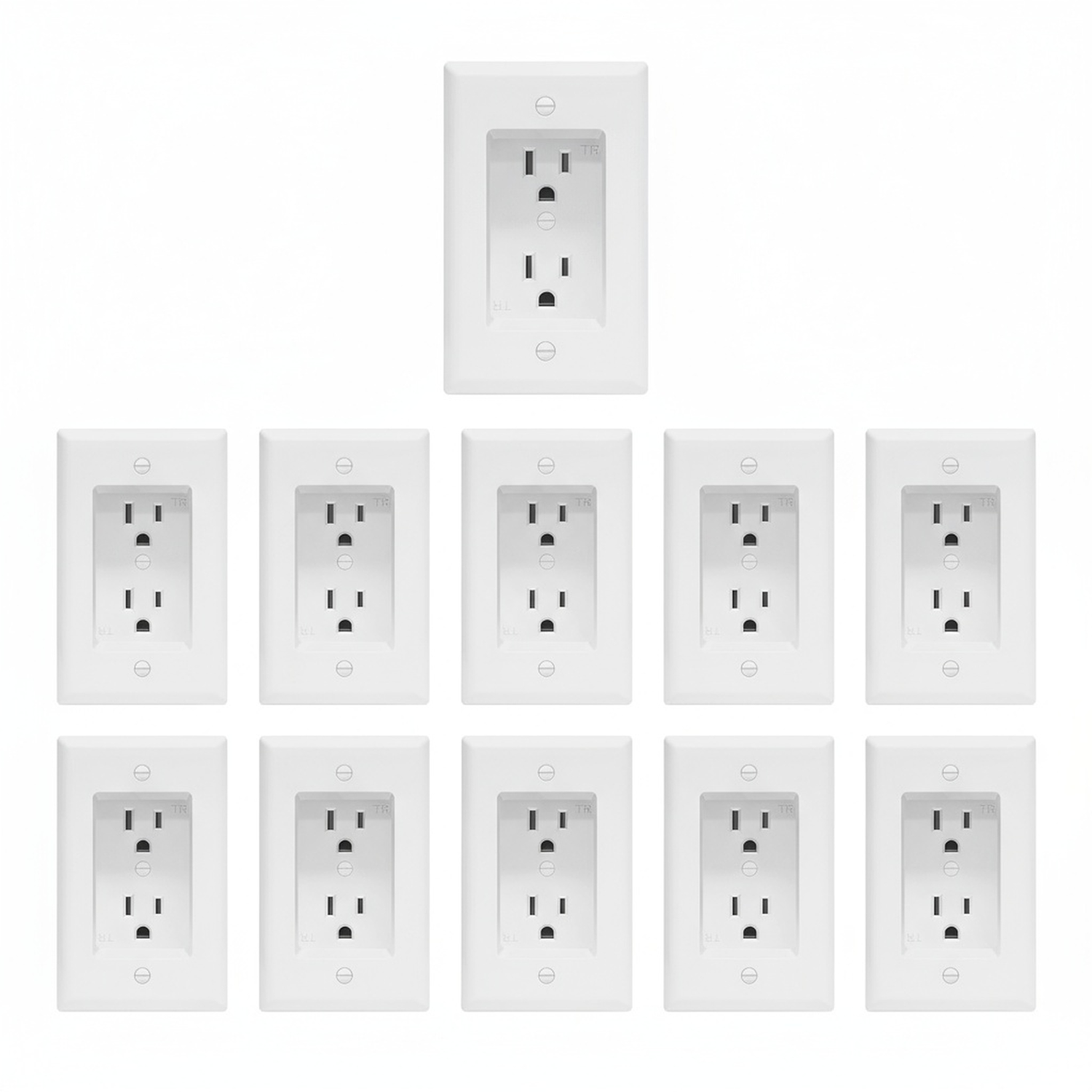 Enerlites Residential Grade 15A Recessed Tamper-Resistant Duplex Receptacle