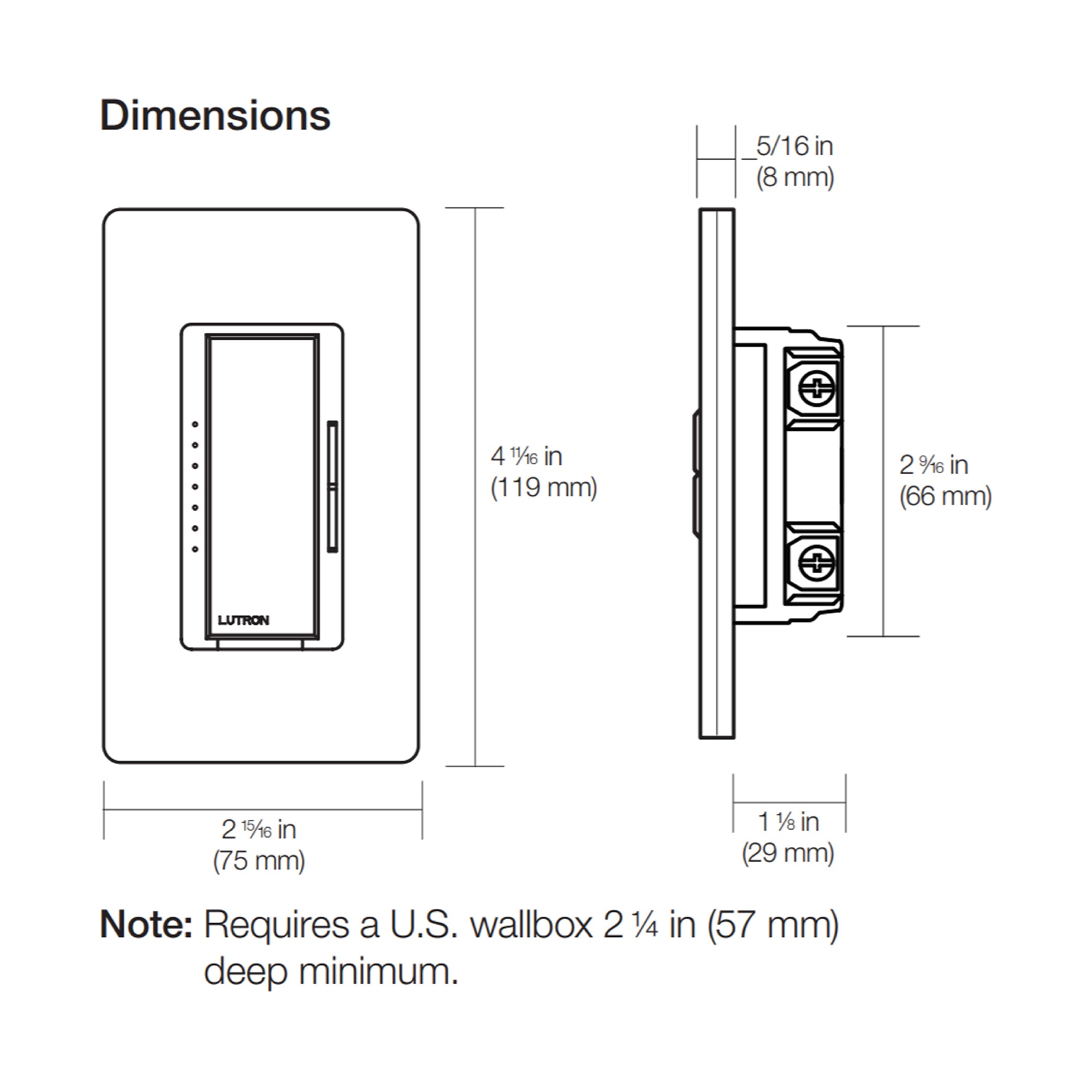 Lutron MACL-153M Maestro LED+ Dimmer Switch - Single Pole/Multi-Location