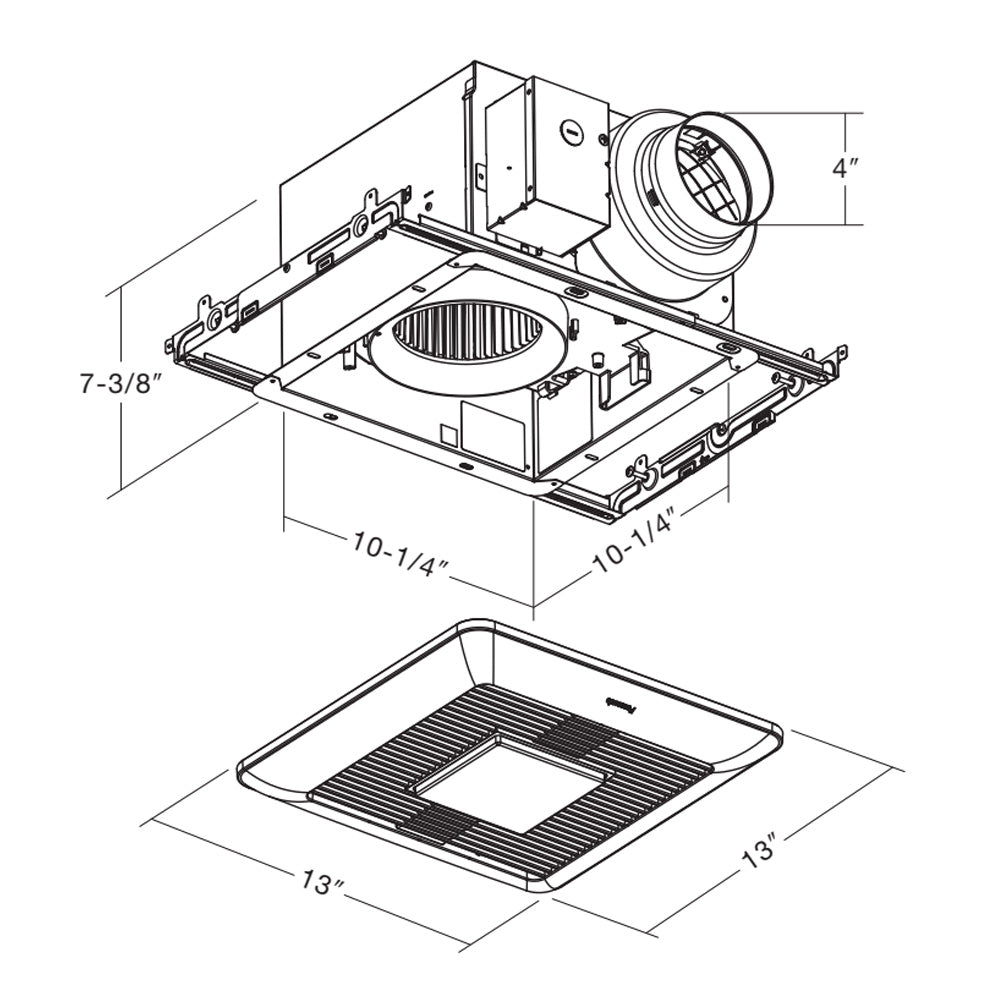 Panasonic WhisperCeiling DC, Bathroom Exhaust Fan, LED Light, 50/80/110 CFM