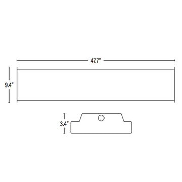 LED Shop Light, Wraparound, Prismatic Lens, 9.4 Inch, Selectable Wattage & CCT, 5320 Lumens, dimensions