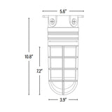 LED Vapor Tight Jelly Jar, Ceiling Mount, 14W, 2620 Lumens, Dimensions