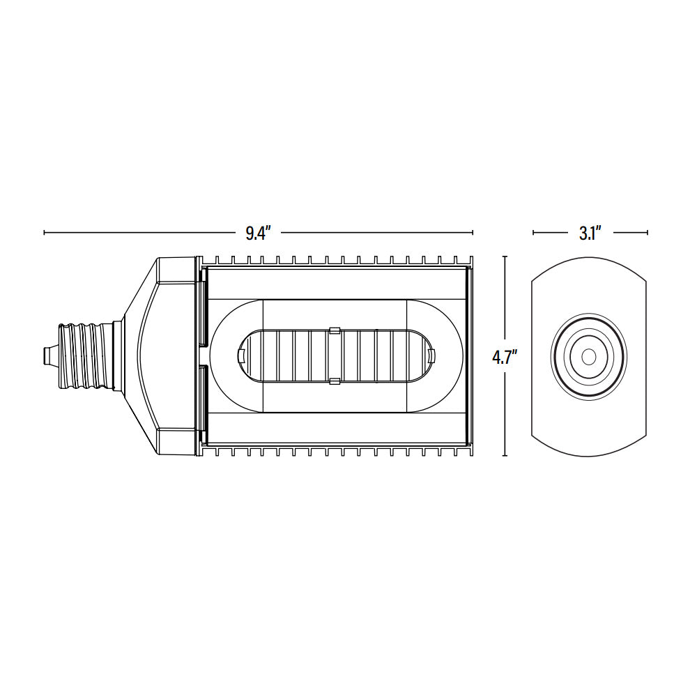 LED Wall Pack Retrofit Bulb, E39 Mogul Base, 72W, 11000 Lumens
