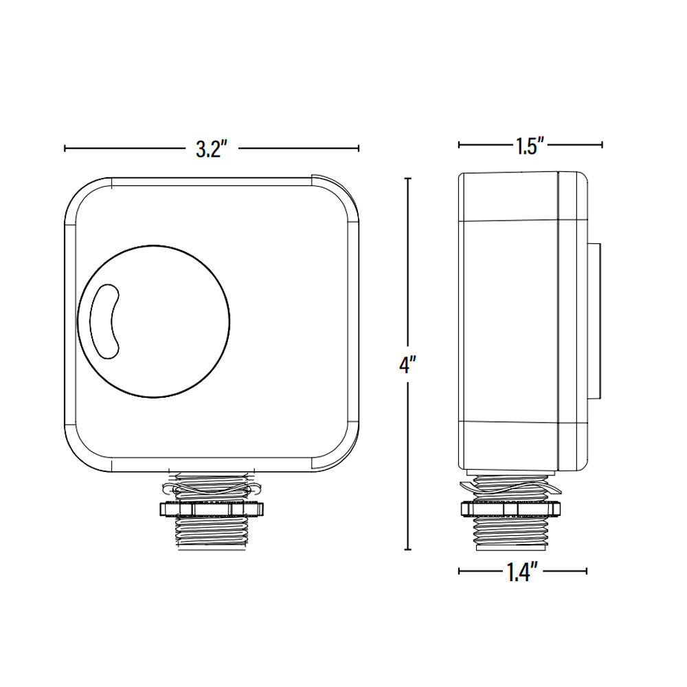Bi-Level, Daylight Harvest Microwave Sensor dimensions
