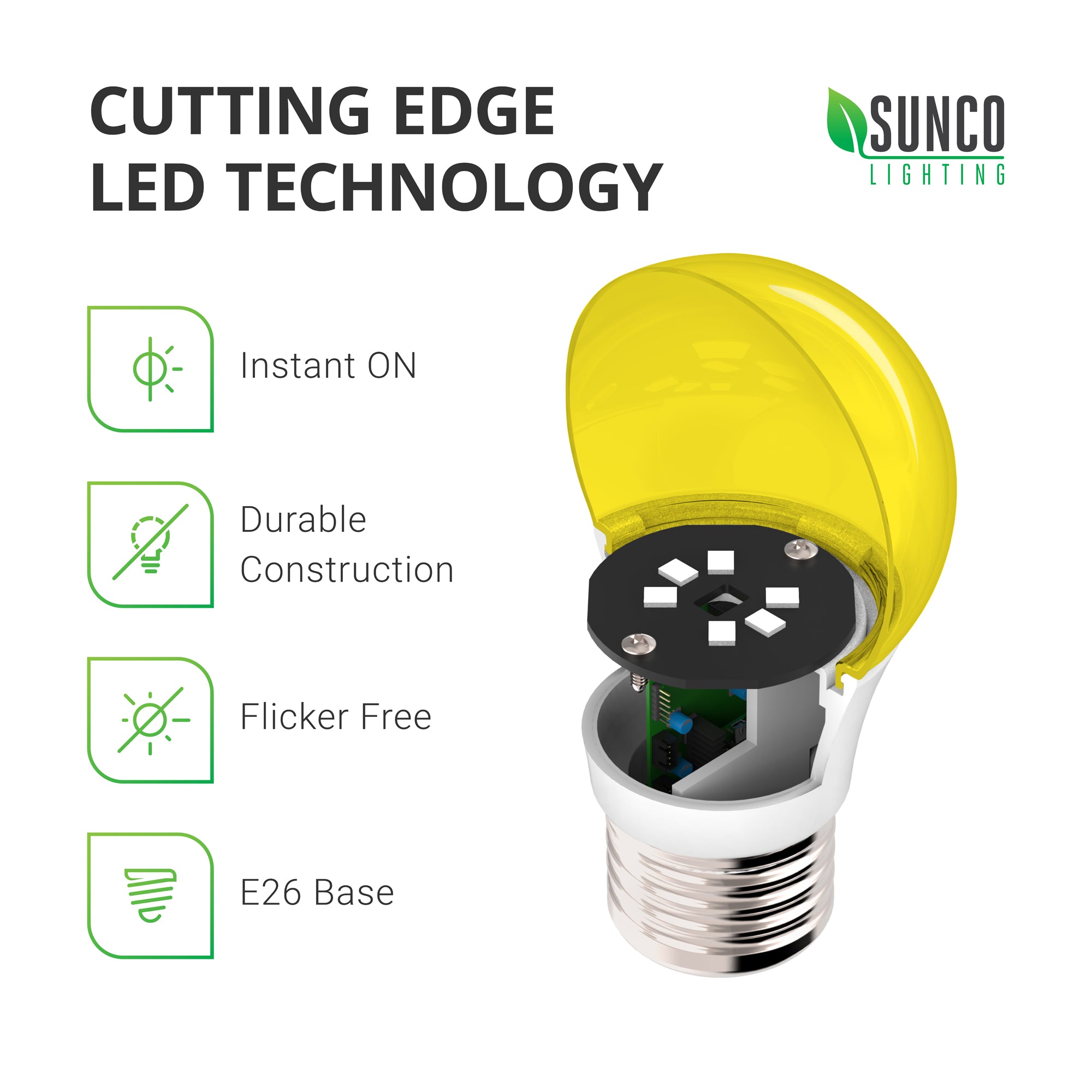 A15 LED Bulb, Yellow Bug Light, 600 Lumens