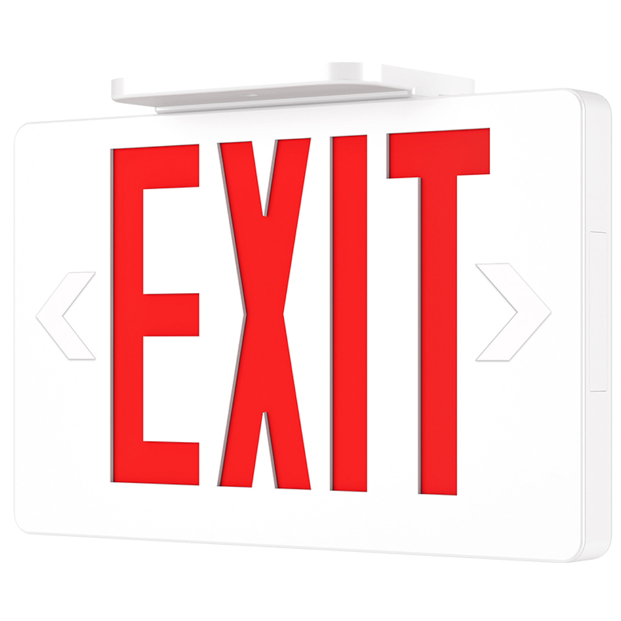 This Sunco LED Exit Sign offers 6-inch tall, red letters with a ¾-inch stroke. The letters are visible from up to 100 feet away. This damp rated sign for indoor use includes a backup battery that turns on the LED to illuminate the way to safety during an emergency or power outage. Use the plastic knockouts as directional arrows to point to an exit. The arrows and visible lettering help your customers, visitors, employees, clients, and first responders quickly locate the exits in a blackout.
