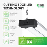 LED Shop Light, 4ft, Industrial, Frosted, Plug & Play, 4100 Lumens