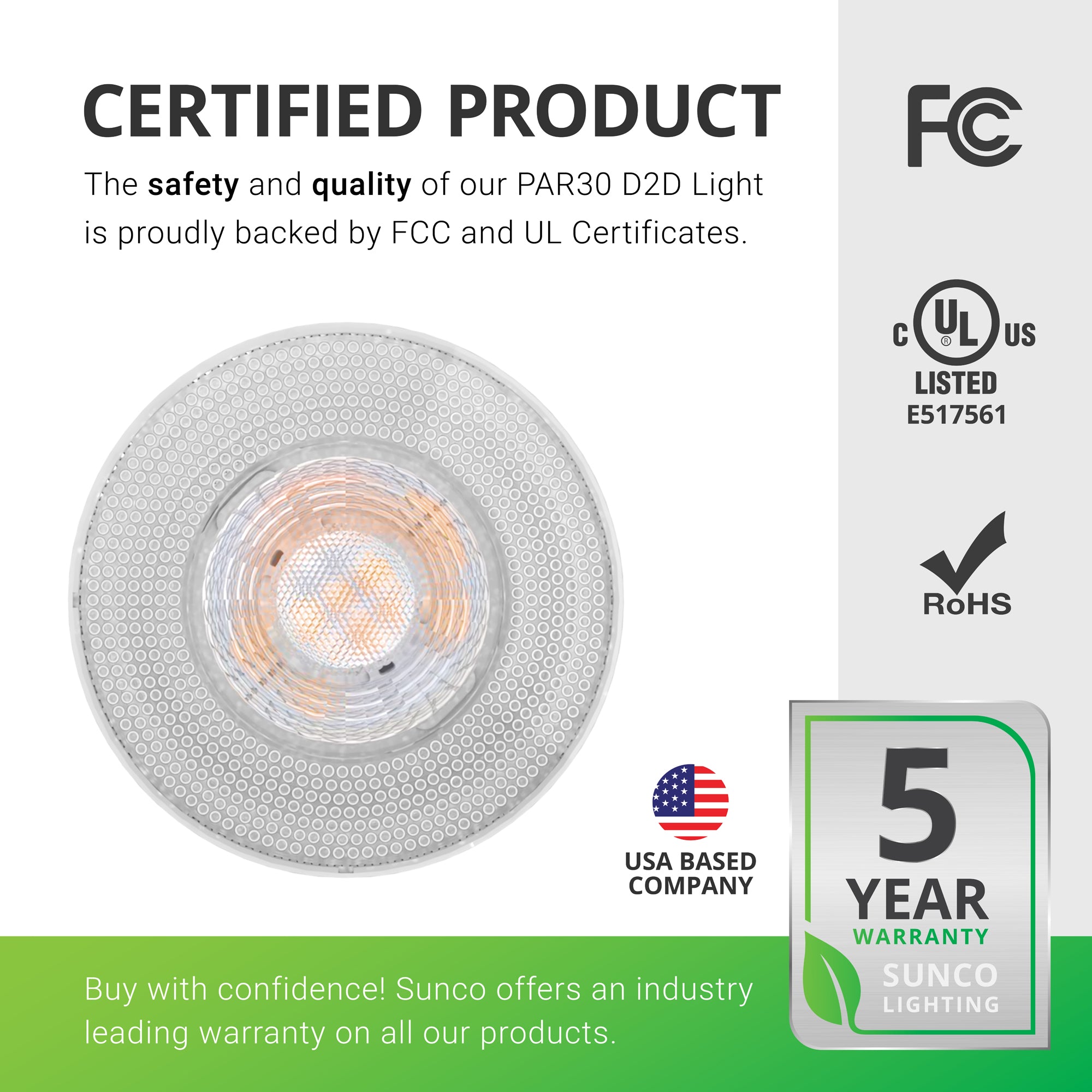PAR30 LED Bulb, Dusk to Dawn Photocell, 850 Lumens