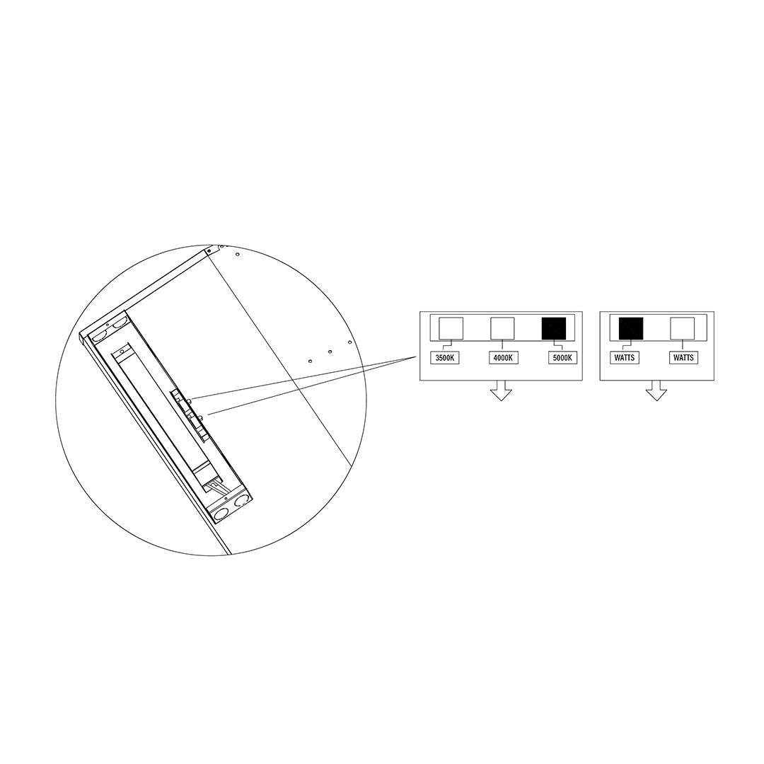 LED Troffer, 40W/27W, 1x4, Selectable Wattage & CCT, 5000 Lumens