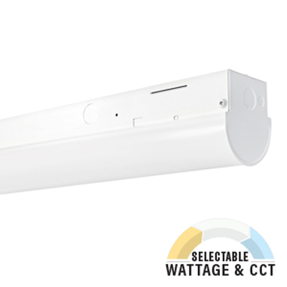 8ft LED Strip Light Fixture, 54W/46W/38W, Selectable Wattage & CCT, 7000 Lumens