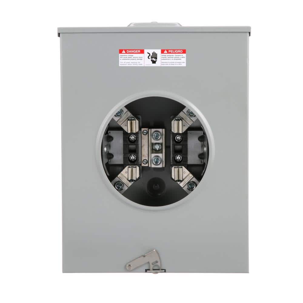 Siemens 200 Amp 4-Jaw No Bypass Ringless Overhead/Underground Fed Meter Socket with Stainless Steel Latch and Hasp, model UAT417-XGF, alternate product view 2