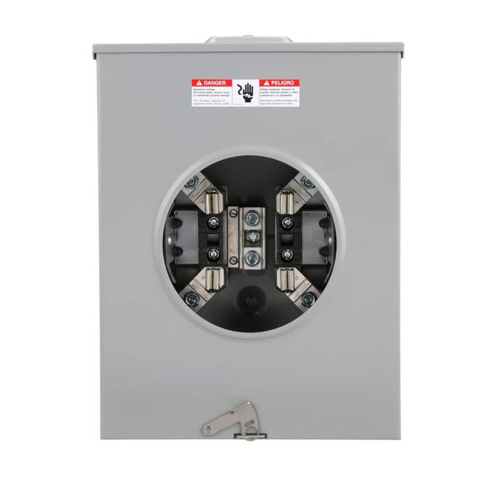Siemens 200 Amp 4-Jaw No Bypass Ringless Overhead/Underground Fed Meter Socket with Stainless Steel Latch and Hasp, model UAT417-XGF, alternate product view 2
