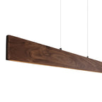 Walnut linear pendant wood-body close-up