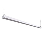 White architectural linear pendant alternate perspective