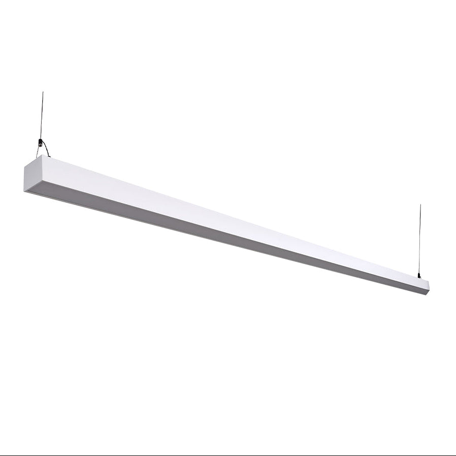 White architectural linear pendant alternate perspective