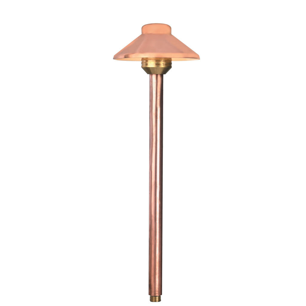 Full view of 6 Inch Orient Copper Path Light in Raw Copper