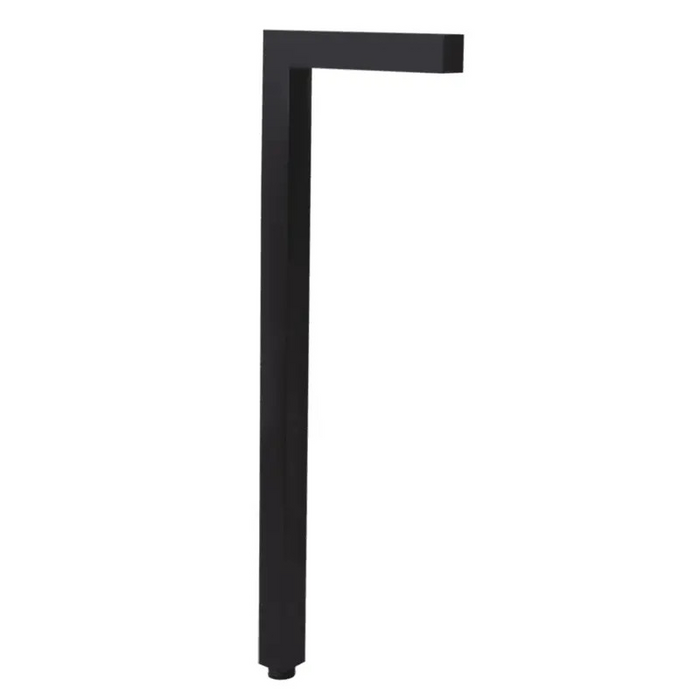 Full view of 6 Inch Brass L-Shaped Path Light in Black