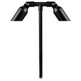 Slotted Double-Head Path Light, 24 Inch Stem, Black, 60° Wide Beam Angle, 450 Lumens