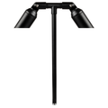 Slotted Double-Head Path Light in Black, close product view