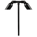 Slotted Double-Head Path Light in Black, close product view