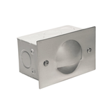 Brass Half-Moon step light in Silver Plated, front view