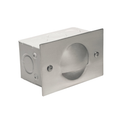 Brass Half-Moon step light in Silver Plated, front view