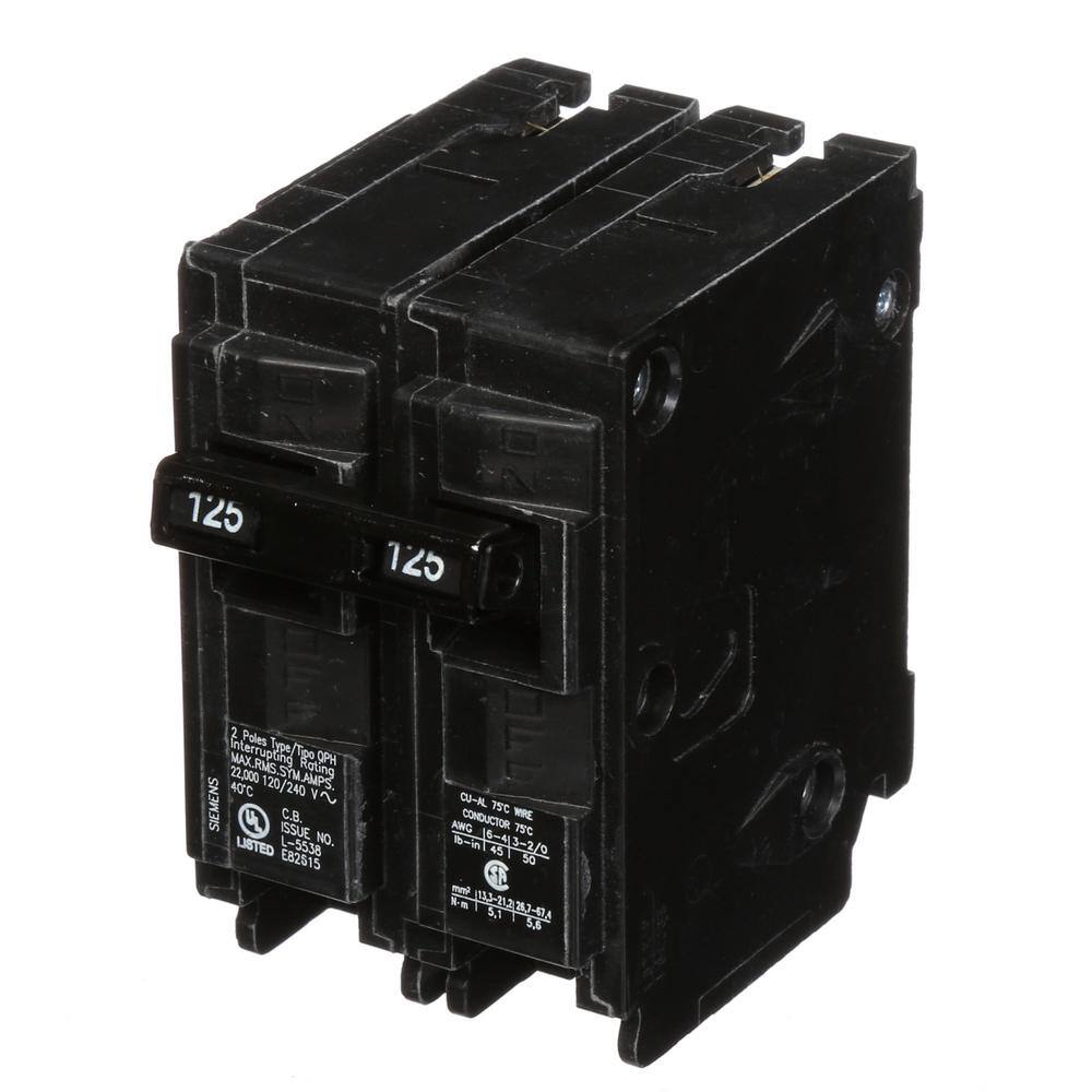 Siemens Type QPH Double-Pole 22kA Circuit Breaker, model Q220H, product label detail, image 37