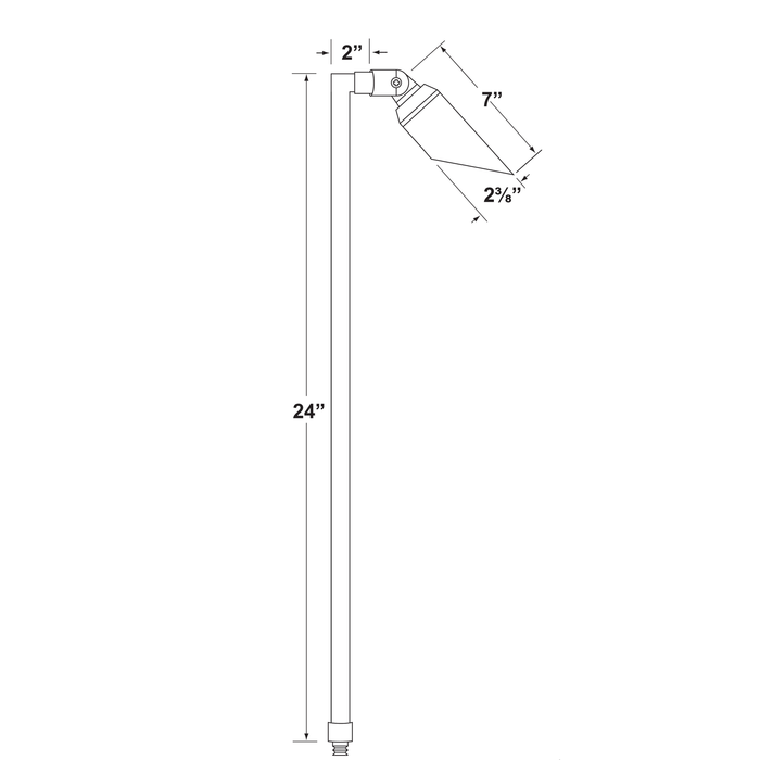 Slotted Stem Path Light in Bronze, alternate product view
