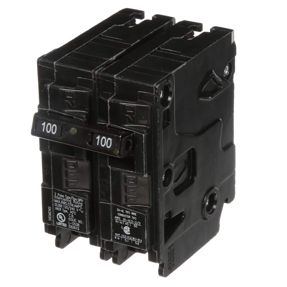 Siemens Type QPH Double-Pole 22kA Circuit Breaker, model Q220H, product label detail, image 18