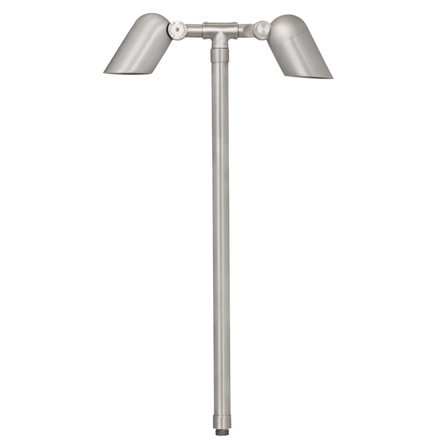 Brass Mini Twin Path Light in Silver Plated, close product view