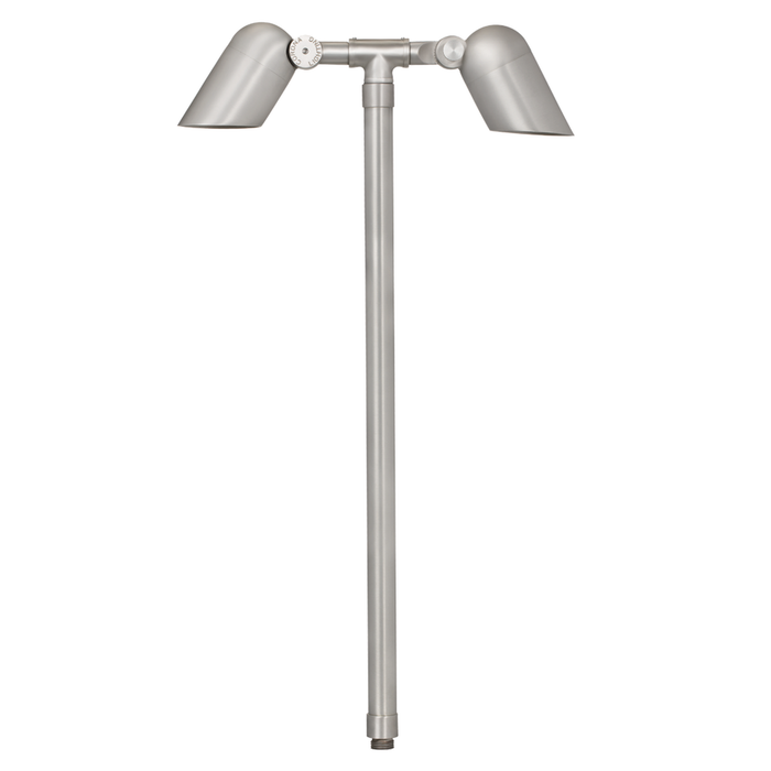 Brass Mini Twin Path Light in Silver Plated, close product view