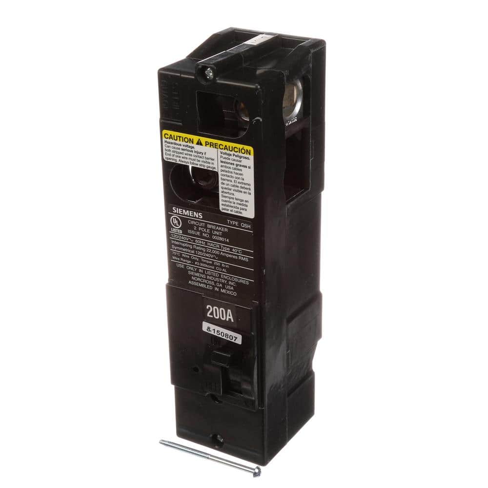 Siemens Type QS Multi-Family Main Breaker, model QS2200, product label detail, image 11