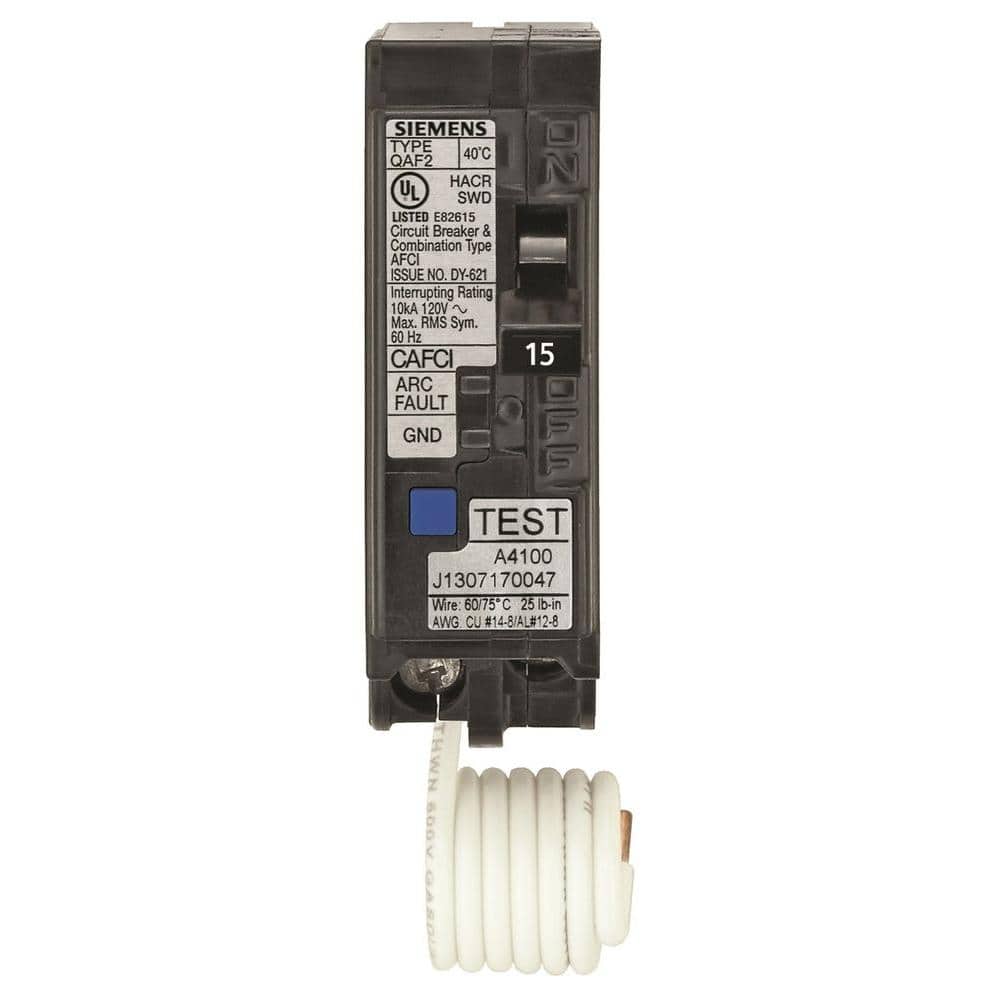 Siemens combination AFCI circuit breaker, product label detail