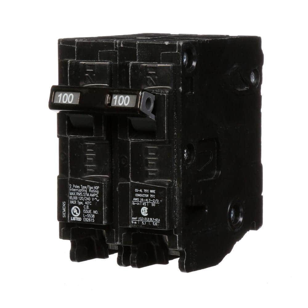 Siemens Type HQP Double-Pole 65kA Circuit Breaker, model Q230HH, product label detail, image 1