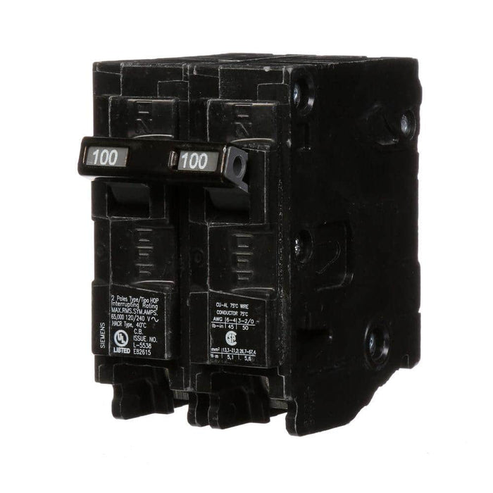 Siemens Type HQP Double-Pole 65kA Circuit Breaker, model Q230HH, product label detail, image 1