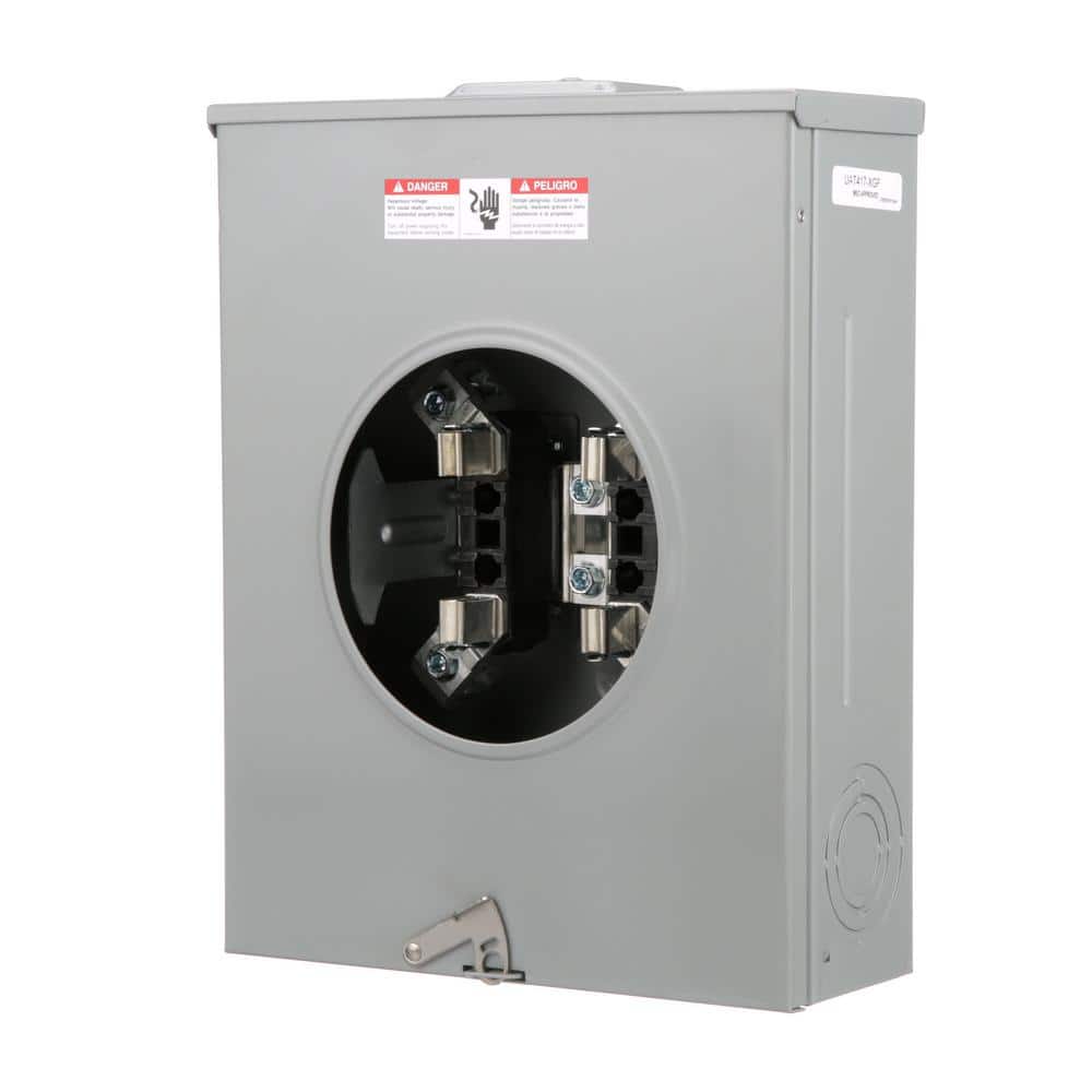Siemens 200 Amp 4-Jaw No Bypass Ringless Overhead/Underground Fed Meter Socket with Stainless Steel Latch and Hasp, model UAT417-XGF, product view