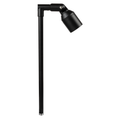 Hooded Stem Path Light in Black, close product view