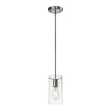 4 3/4" Satin Nickel & Clear Glass LED Mini Pendant Light, P117 Series